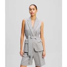 Karl Lagerfeld, Heavyweight Jersey Gilet, Woman, Light Grey Mel, Size: XS