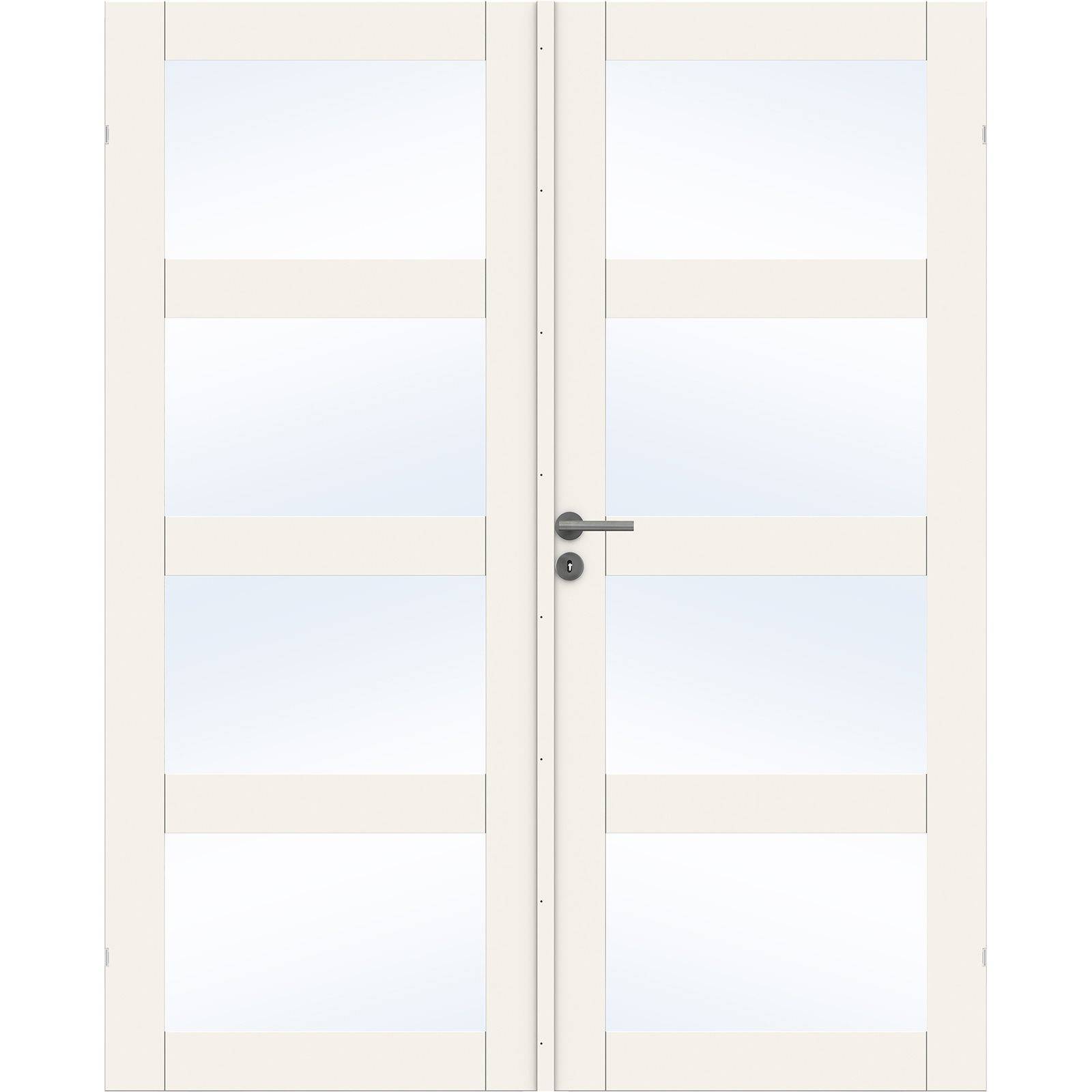 Fransk dør fra Swedoor, Purity GW04L, Dobbelt dør, Hvid NCS S0502-Y, Clever-line, M15x21