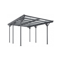 Carport i aluminium og polycarbonat H230 x B503 x D305 cm - Antracit