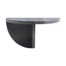Side table, hdmega, black - L: 18 cm, W: 36 cm, H: 18 cm / Black / Marble