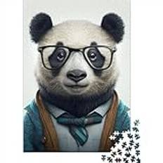 1000 bitars pussel Hipster Panda spel i kläder 1 pussel för vuxna pussel träpussel pedagogiskt spel Leksaksutmaning som julklapp 1 000 bitar (75x50 cm)