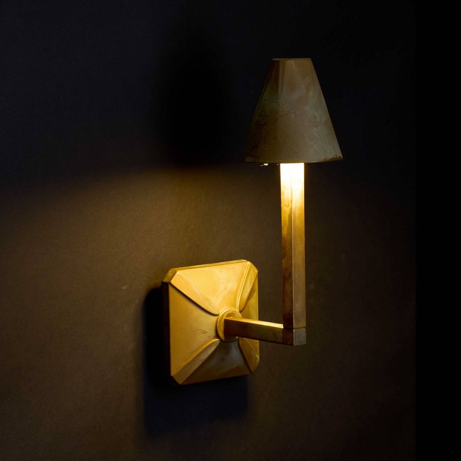 Moretti Luce Udendørs væglampe Silva Disk, Bronze/messing, Messing, Herregårds/rustik