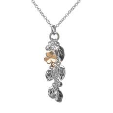 House Of Lor Silver Rose Gold Plated Leaves Shamrock Pendant H-40005