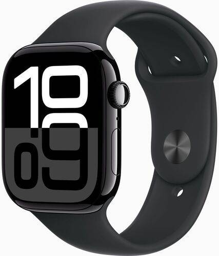 Apple Watch Series 10 Aluminium 46 mm (2024) | GPS + Cellular | jet black | Sportband S/M | svart