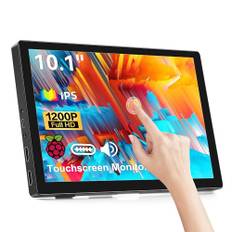 Portable Monitor Touchscreen, 10,1 Zoll Tragbarer Monitor Touchscreen Full HD 1920x1200 IPS Bildschirm, HDMI USBC Externer Bildschirm für PC Laptop Computer PS4 PS5 Xbox Ras Pi