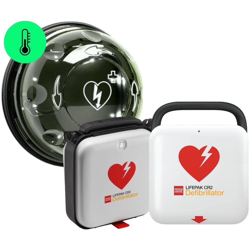 LIFEPAK CR2 Wi-Fi, Tvåspråkig med bärväska och rotaid utomhusskåp