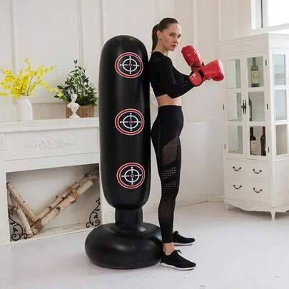 Fristående boksäck, Bounce Back Focus Boxningssäck För Karate, Taekwondo Träning & Stresslindring - Multifärgad (svart,Skurk - Svart,Skurk-röd)