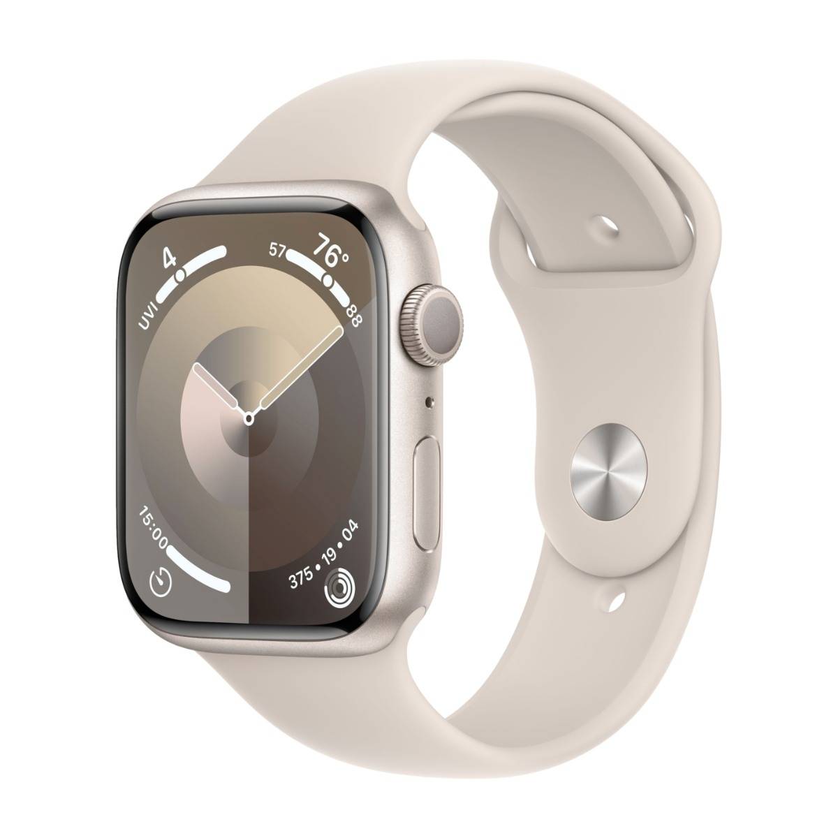 Apple Watch Series 9 GPS 45 mm Stjärnglans aluminiumboett med Stjärnglans sportband - M/L