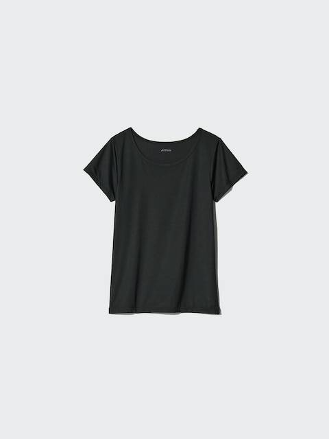 Uniqlo - Airism Mesh Scoop Neck T-shirt - Black - 7-8 Years (130cm)