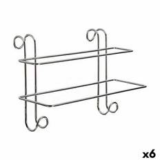 Handdukshängare med stång W4294 Silvrig Metall 14 x 20 x 39 cm (6 antal)