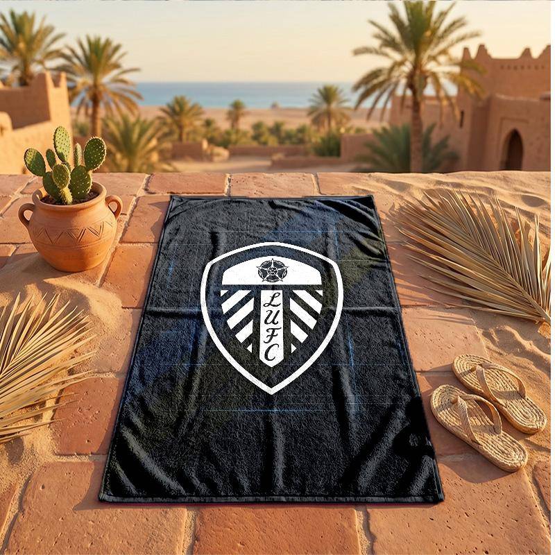 Leeds United Temastrandhandduk Mjuk Snabb?Torr handduk för sommarstrandsemesterbad