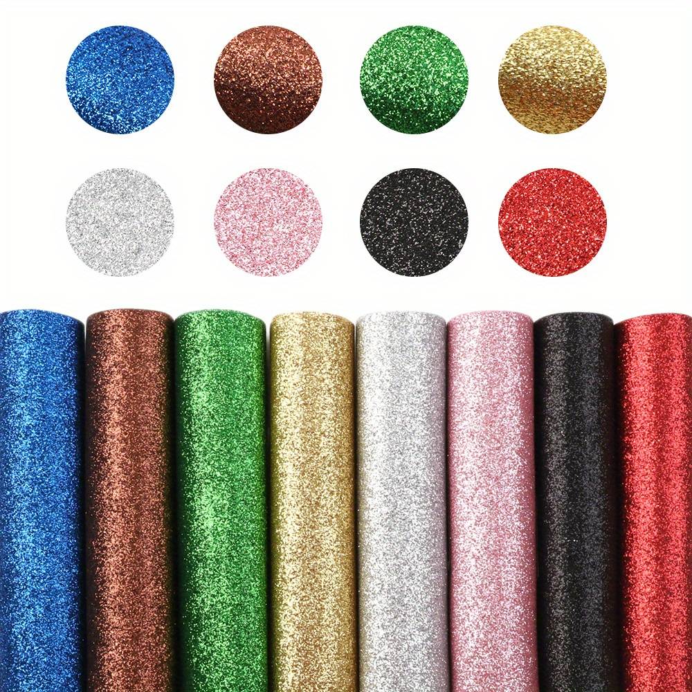 A5 Glitter Synthetic Leather Set 8pcs/set 5.9*8.26inch Fabric Sheets For Diy Bows Leather Crafts Handmade Material