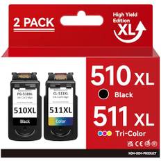 510 511 Druckerpatronen, Patronen 510 511 Multipack kompatible für Canon 510 511 Druckerpatronen, PG-510/CL-511 XL kompatible für Canon Pixma MP230 MP280 MP495 MP270 MX360 MX420 iP2700 MP250