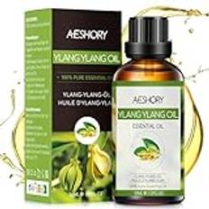 AESHORY Ylang Ylang Eterisk Olja 50ml, 100% Rena Och Naturliga Terapeutisk Kvalitet Aromaterapiolja Eteriska Oljor för Luftfuktare Diffusor, Hem Doft, Massage, Bad, Hudvård, Hemmagjord DIY