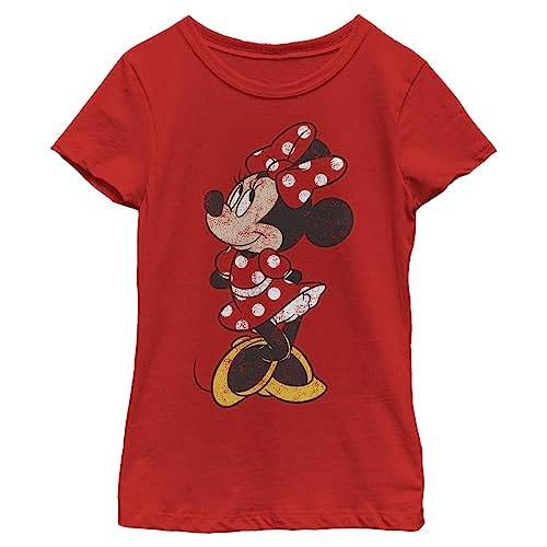 Disney flicka Musse och vänner – modern vintage Mimmi kortärmad t-shirt t-shirt, röd, Röd, S