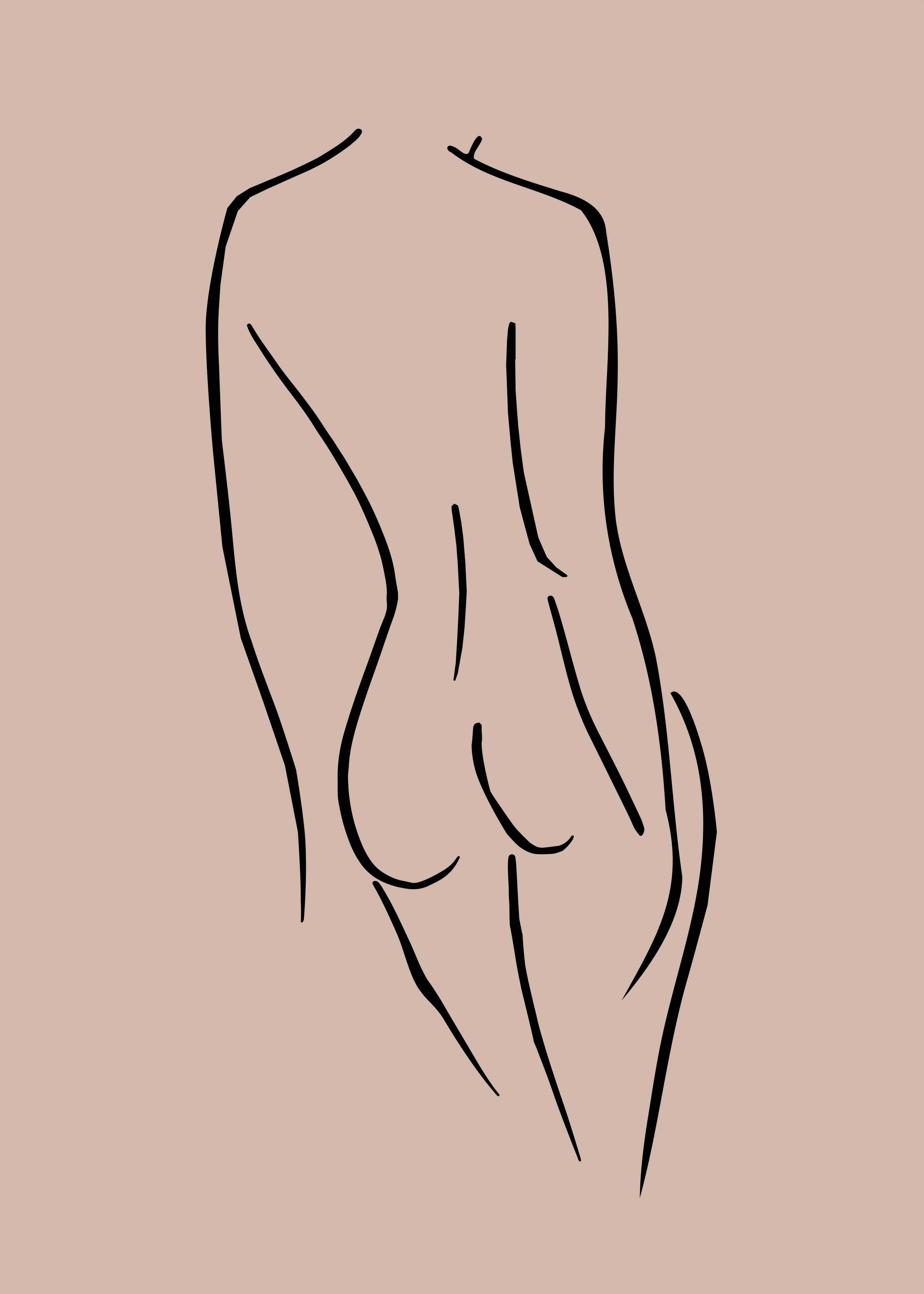 Nude Women Line Art2 - 100x140 cm
