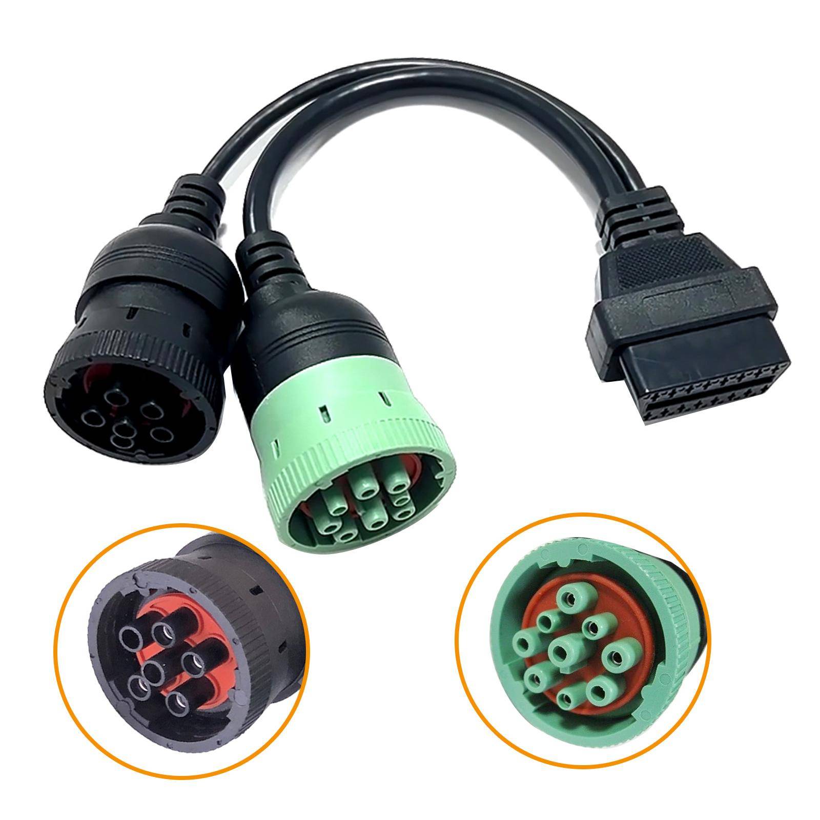 OBD2 Truck Diagnostic Tool 16-polig kabel J1708 J1939-kontakt OBD till OBD2 6-polig 9-stift för bil lastbil