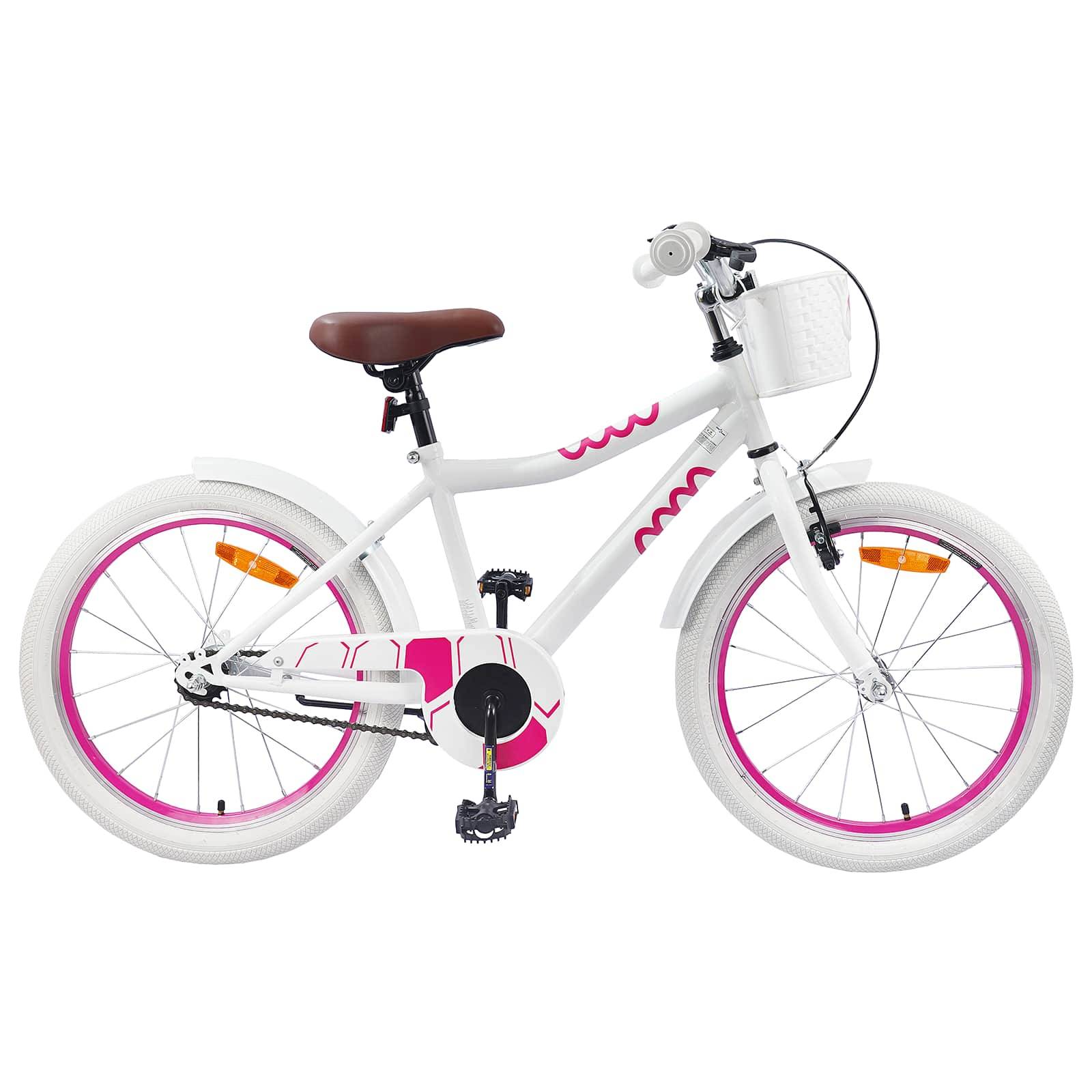 vidaXL Barncykel 18 Tum för 5-7 år gamla Vit