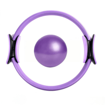 2-delat yoga- och pilatesset, inklusive minipilatesring och pilatesboll, lämpligt för ben-, arm- och lårövningar i hemmet. Detta 2-delade pilates- och - Multifärgad (Lila pilatesring + yogaboll,Rosa pilatesring + yogaboll)