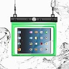 N NEWTOP Universal Vattentät Fodral WA04 för Surfplatta 7-8 Inches Max 21x14cm, Dykfodral Transparent Plast Axelremsväska Vattenskydd Sand Regn Vattentät (Grön)