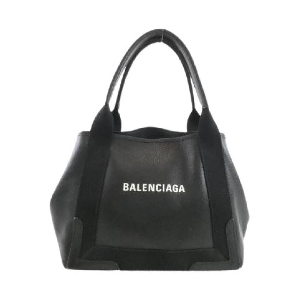 Balenciaga Vintage Pre-owned Navy Cabas Kalveskind Tote Taske - Vintage - Dame - Sort - ONE SIZE -