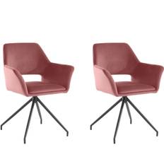 Lænestol i Rosa Velour 2 Pakke