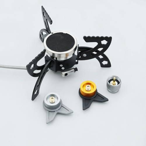 REDSUN FD6 campingspis set gaspatron adapter bajonett | Vindskyddad gasspis med medföljande adapter för full kompatibilitet med butan och propangaspatron.