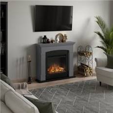 Tagu Helmi Fireplace, Solid Grey Suite with UK Plug