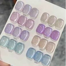 2025 Nytt Aurora Cat-Eye Gel Nagellack, 12ml, Vår- och Sommaris Transparent Magnetiskt Nagelkonst Set, Innehåller Baslack och Överlack, Kräver UV-lamp - Multifärgad