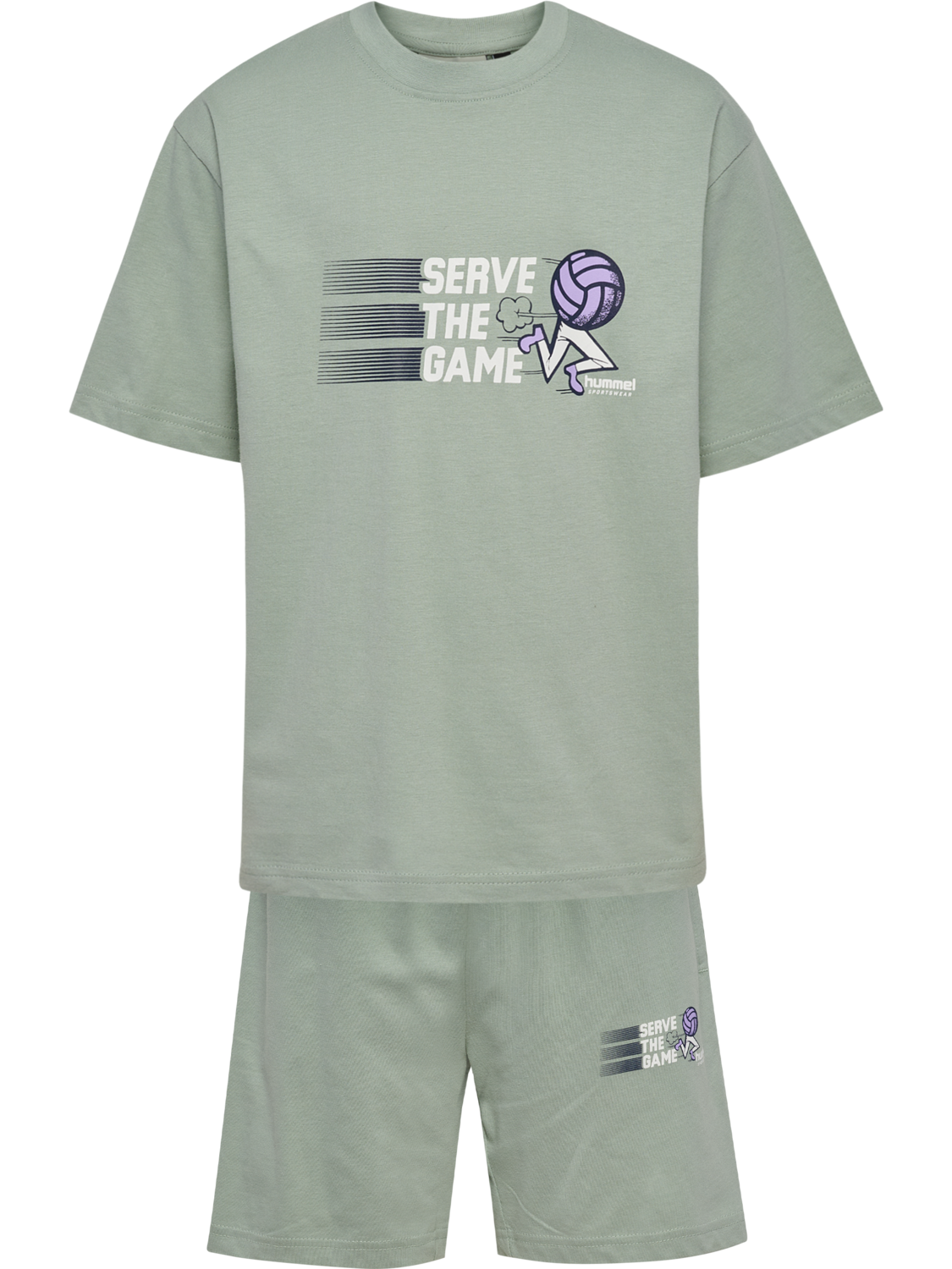 Hummel - Jr Loose Set Hs Graphic | Grøn | Shorts Set | Børn | Str: 158/164 - Hurtig levering 1-2 hverdage