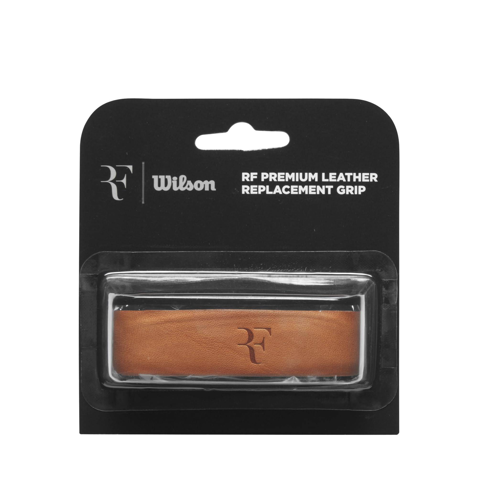 Wilson Grip RF LEATHER REPL GRIP Leather Replacement 1 Black Tennis/Badminton Tape, (RF Grip), Piece, WR8444301001, svart