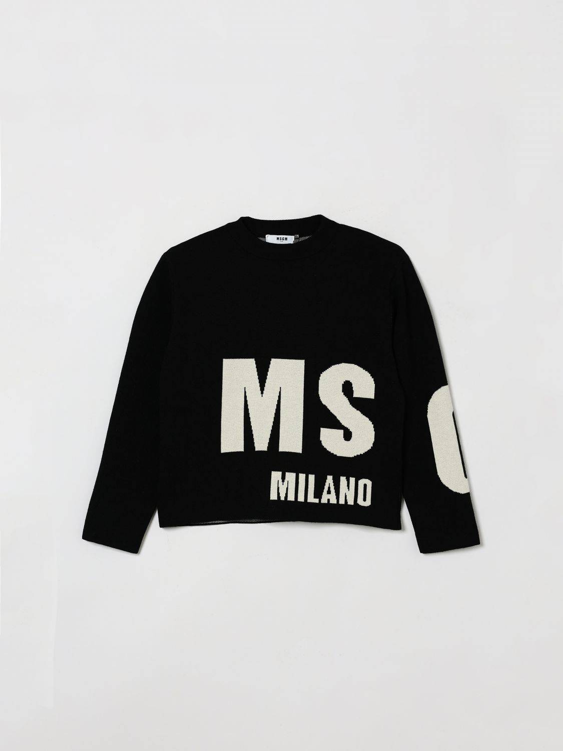 MSGM Kids Baumwollpullover für Jungen mit Rundhalsausschnitt und Allover-Jacquard-Logo - 12