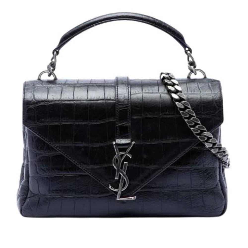 Yves Saint Laurent Vintage Pre-owned College Satchel - Vintage - Dame - Sort - ONE SIZE - Uld