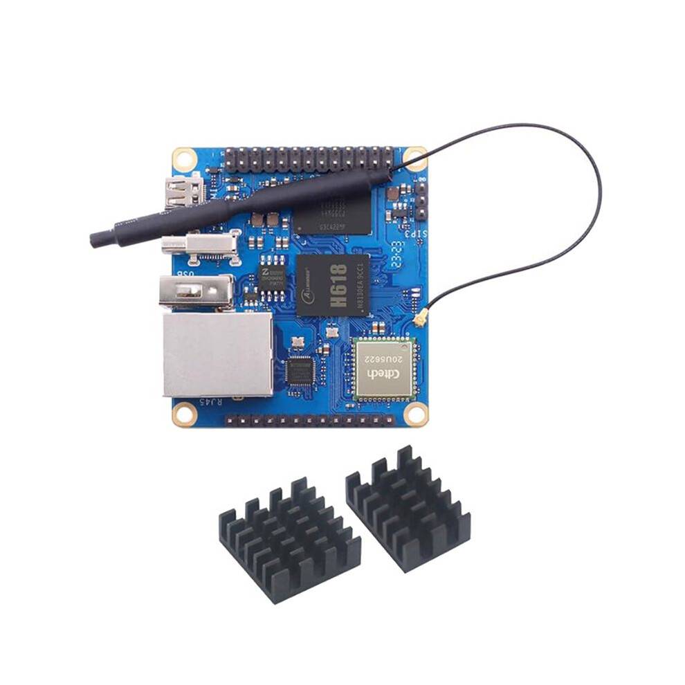 For Orange Pi Zero 3 Development Board 1.5GB+Heat Sink H618 WiFi5+BT 5.0 Gigabit LAN for Android 12 Debian12 Ubuntu22.04