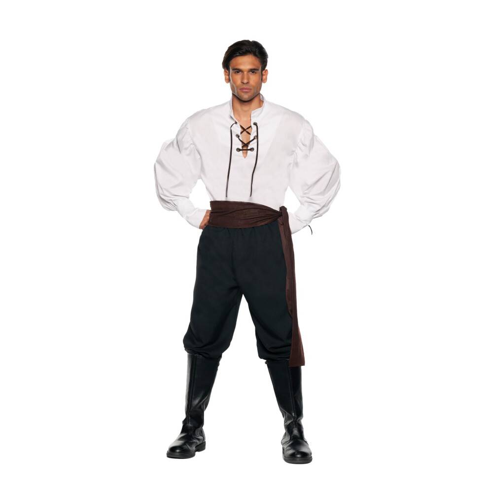 Hvid ren?ssanceskjorte Voksenkostume One Size