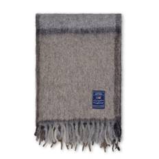 Lexington Rutig pläd i mohair/ullmix sten/beige/grå