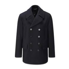 Gloverall, Kappa, Herr, L, Bomull, Churchill Reefer Peacoat Marinblå - blue (L)