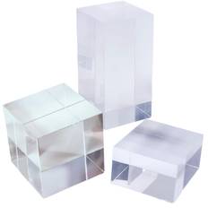 DIZLAS Acrylic Block Display Stand Acrylic Cube Exhibition Stand Transparent Crystal Photography of 3 (Set Types)