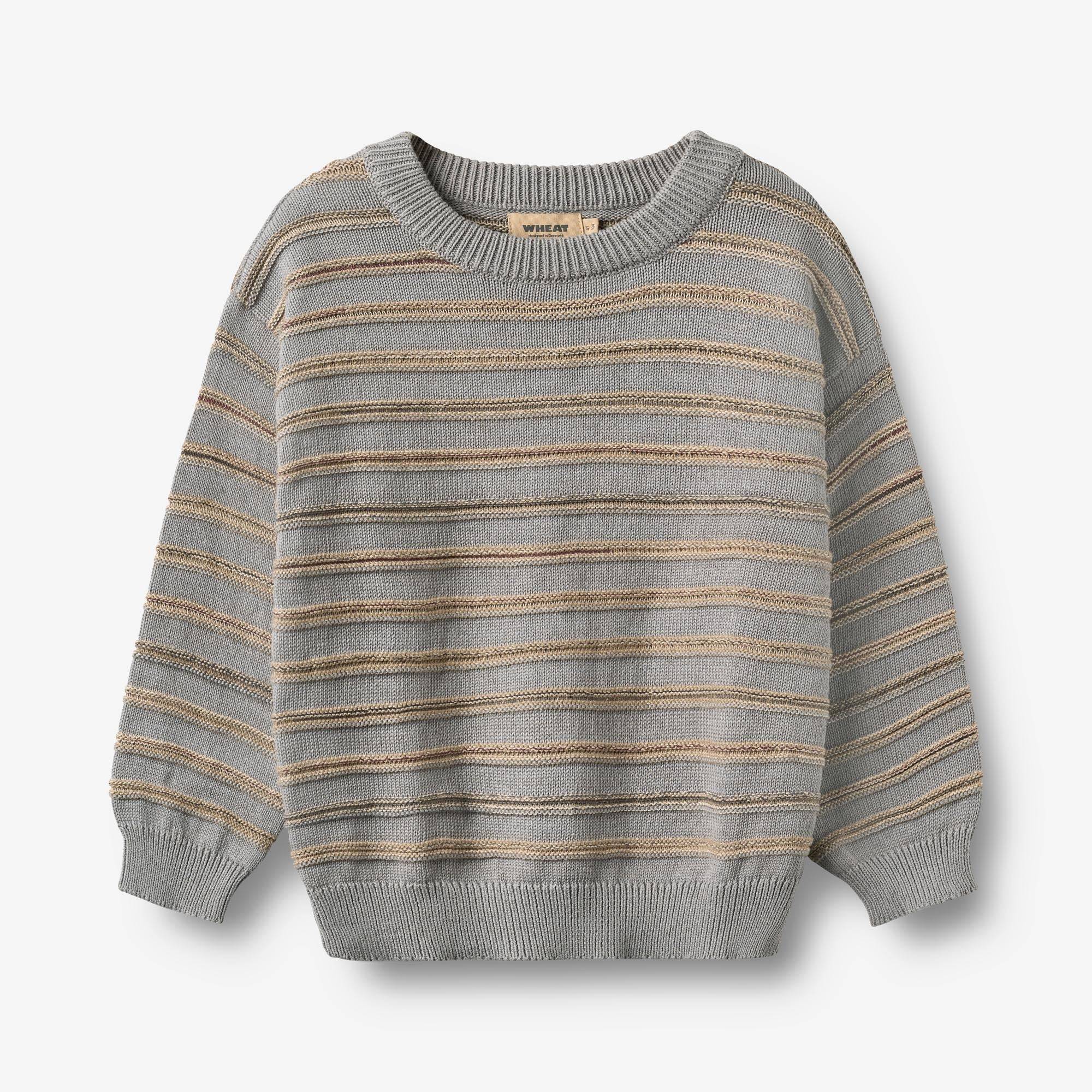 WHEAT® - Jacquard Pullover Harlow - slightly blue stripe - Str 152.