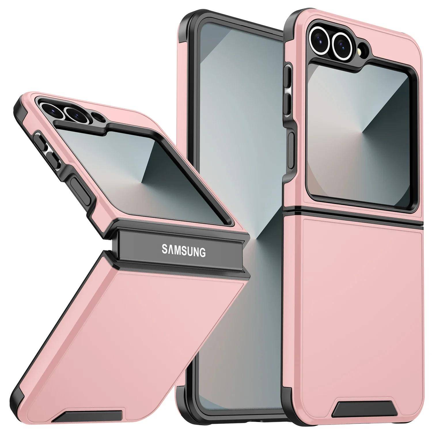 Lyxigt Nytt Matt Trådlös Laddning Skyddande Fodral för Telefon för Samsung Galaxy Z Flip 7 6 5 4 Flip7 Flip6 Flip5 Flip4 5G Stötsäkert