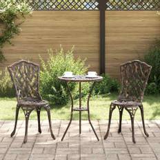 vidaXL Trädgård Stol 2 pcs Brons 55 x 56.5 x 91cm Aluminium