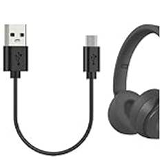 GEEKRIA USB-hörlurs-laddningskabel, kort, kompatibel med Beats Solo3.0 Studio3, JBL Endurance Peak LIVE 400BT 500BT laddare, USB till mikro-USB ersättning laddningskabel (30 cm)