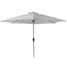 Parasol - 270 cm, med håndsving, vandtæt, UV-beskyttelse, lysegrå