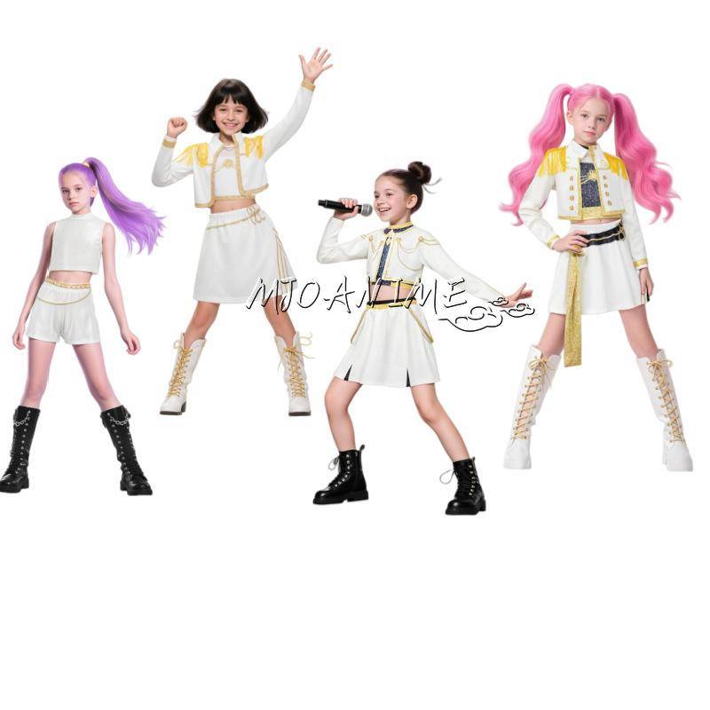 2025 Kpop Demon Hunter Cosplay Kostym Rumi Zoey Mira Cosplay Flickstil Scenframträdandekläder Halloween cm