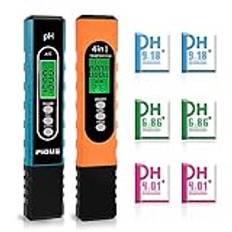 Pious 4 i 1 ph pooltestare med TDS EC temperatur för hydroponi hög precision testare vattentät automatisk temperaturkompensation självkalibrering ph meter pool digital pool