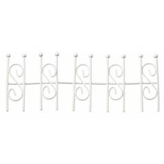 Miniatyr Staket - 17x6,5 cm - Vit Metall
