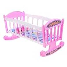 ifundom Baby Docka Spjälsäng Leksak Baby Docka Säng Leksaker Dockor Möbel Leksak Med Sängkläder Baby Säng Modell Docka Vagga Sovsäng Dockhus Möbel Dekoration