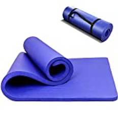 PROIRON Pilatesmatta, halkfri, träning, yogamatta, 15 mm, extra tjock, skummatta, gym, fitnessmattor för träning, hem, gym, utomhusbruk, med bärrem – 1800 mm x 610 mm x 15 mm (tjockare 15 mm-blå)