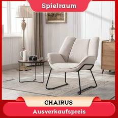 1 st Wahson Moderna Möbler Vardagsrum Balkong Schäslong, Modern Klädd Soffa Fåtölj med Metallben, Lämplig för Vardagsrum, Sovrum (Beige, Vit, Grå, Ros
