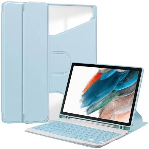Kraftigt fodral magnetiskt avtagbart tangentbord surfplatta fodral kompatibelt med Samsung Galaxy Tab A8 10,5 tum SM-X200/X205/SM-X207 2021 2022 fodral smart flipfodral med tangentbordsfodral